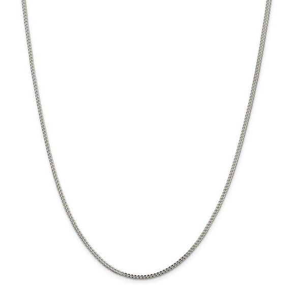 2mm Sterling Silver D/C Solid Square Franco Chain Necklace, 30 Inch - Picture 2 of 7